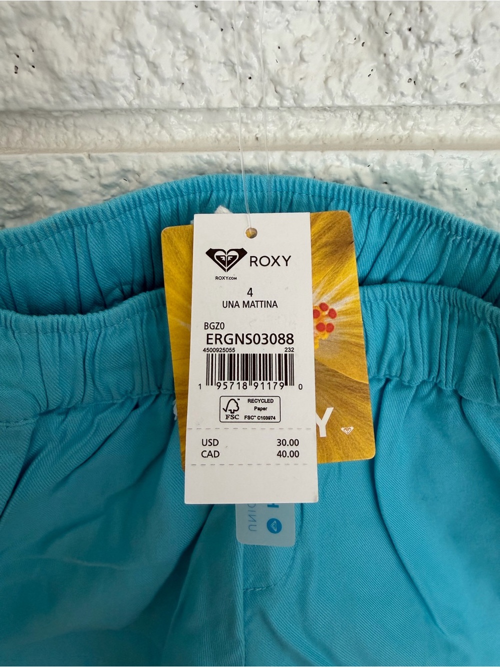 Roxy Girls' Una Mattina Bright Pink, Lime & Turquoise Elastic-Waist Shorts Trio - Picture 5 of 6